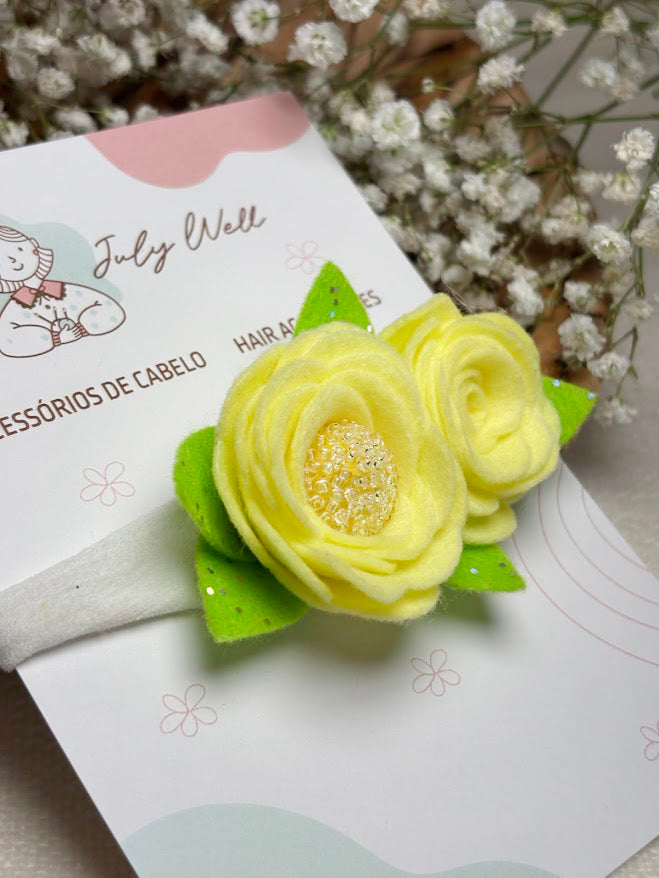 Yellow Rose Baby Headband