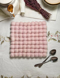 Handmade Wool Trivets - Square Soft Pink
