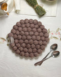 Handmade Wool Trivets - Round Brown Melange