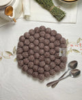 Handmade Wool Trivets - Hexagon Brown Melange