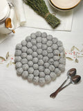 Handmade Wool Trivets - Hexagon Grey Melange