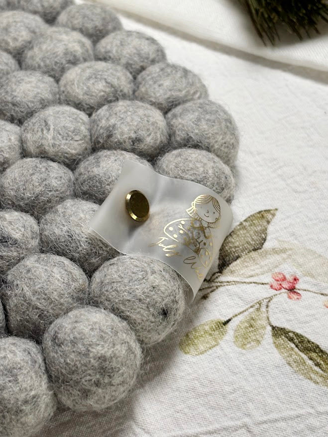 Handmade Wool Trivets - Hexagon Grey Melange
