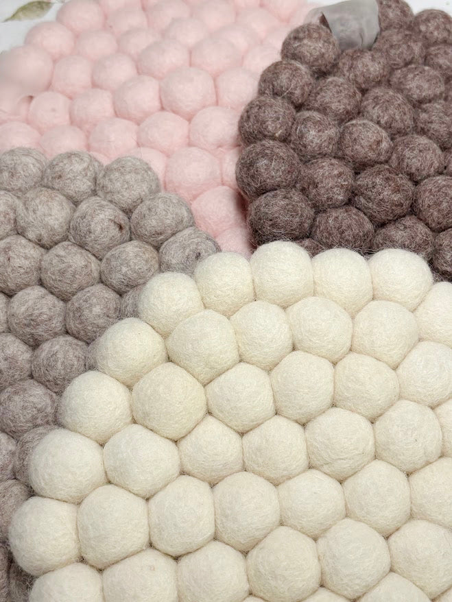 Handmade Wool Trivets Set - 4 Round Mixed Colors