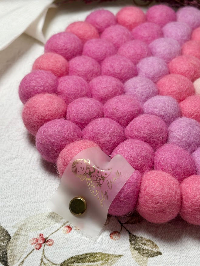 Handmade Wool Trivets - Round Petal Palette