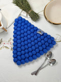 Handmade Wool Trivets - Triangle Royal Blue
