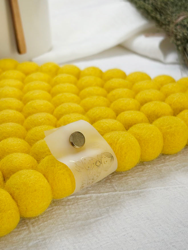 Handmade Wool Trivets - Triangle Sunny Yellow