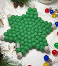 Handmade Wool Trivets - Star Christmas Green