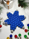 Handmade Wool Trivets - Star Sky Blue Small