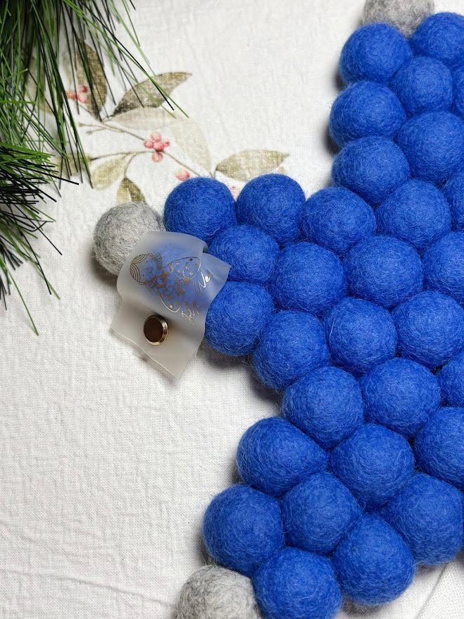 Handmade Wool Trivets - Star Sky Blue Small