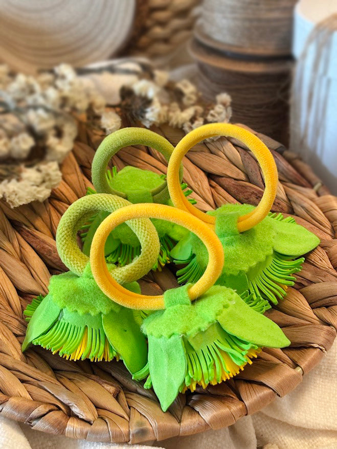 Sunflower Hair Ties for Kids - Set of 4