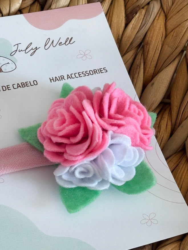 Pink Rose Baby Headband