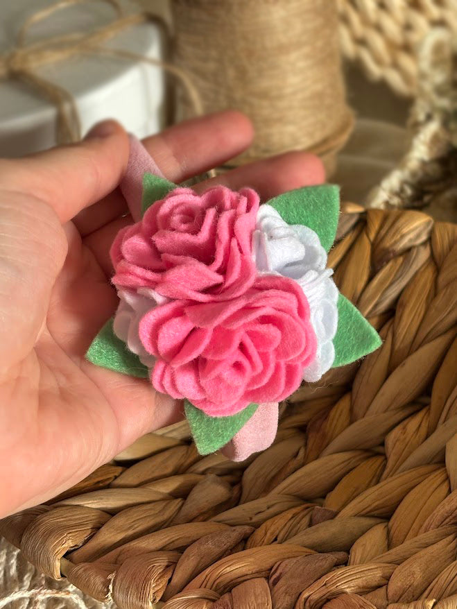 Pink Rose Baby Headband