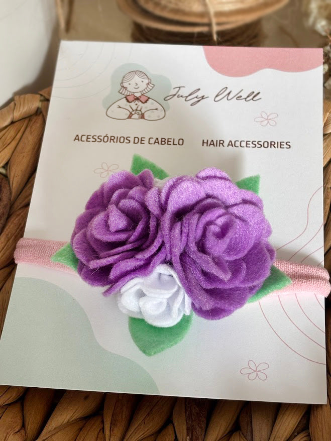 Purple Rose Baby Headband