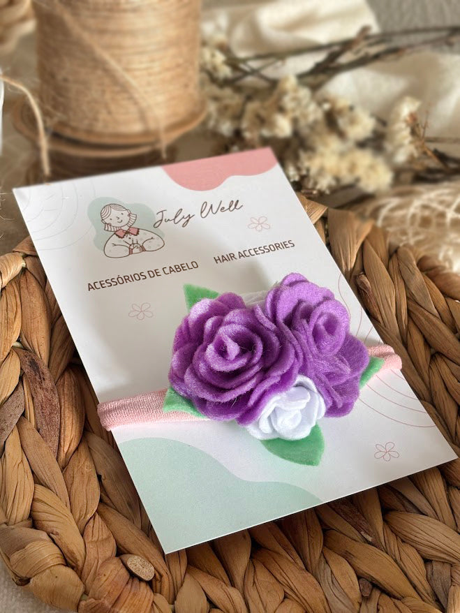 Purple Rose Baby Headband