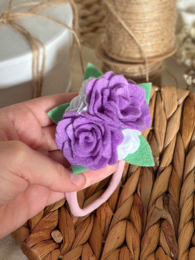 Purple Rose Baby Headband
