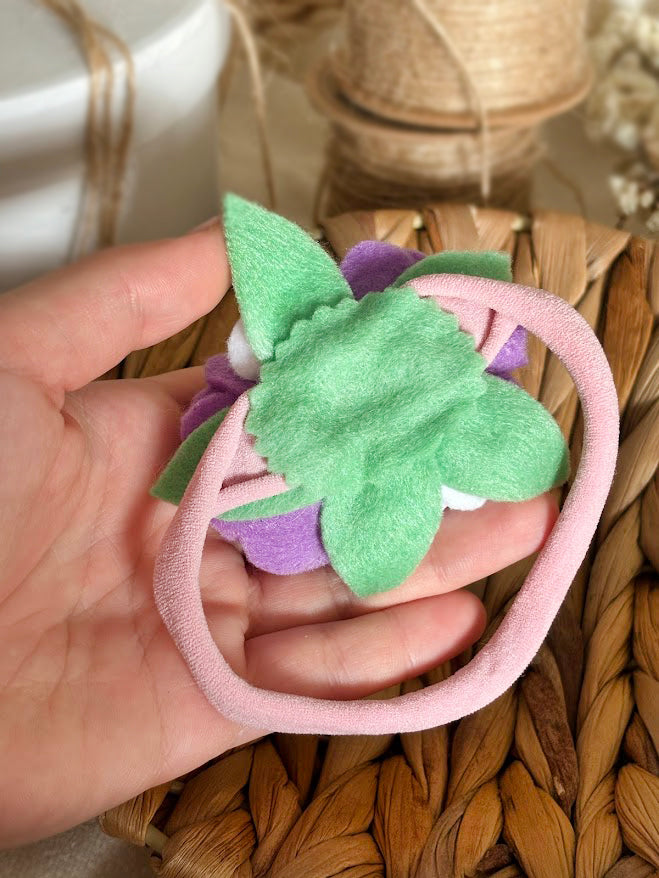 Purple Rose Baby Headband