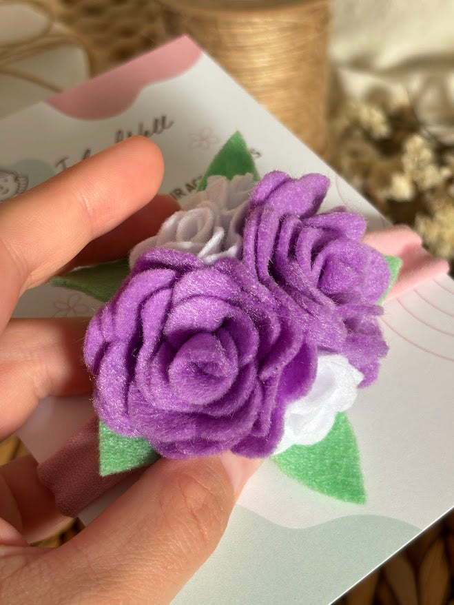 Purple Rose Baby Headband