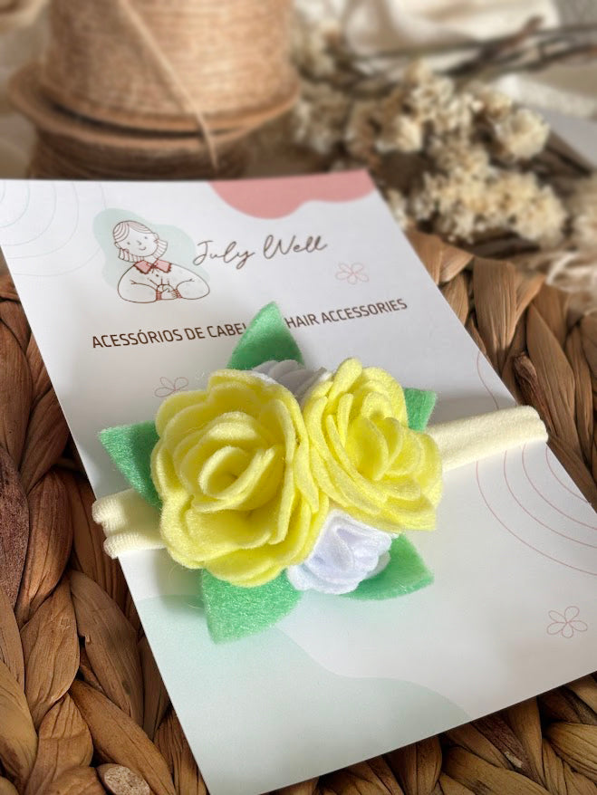 Yellow Rose Baby Headband