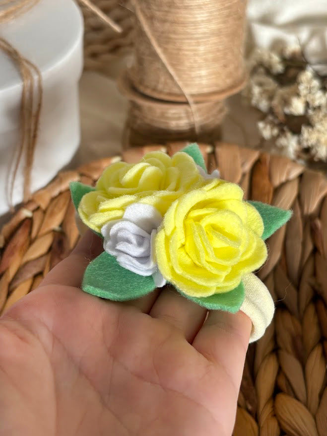 Yellow Rose Baby Headband