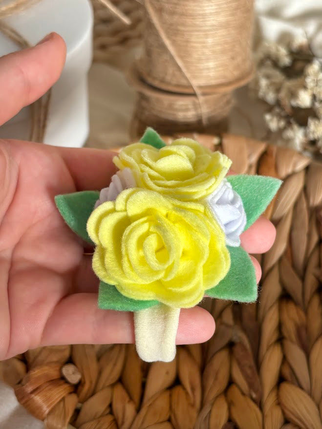 Yellow Rose Baby Headband