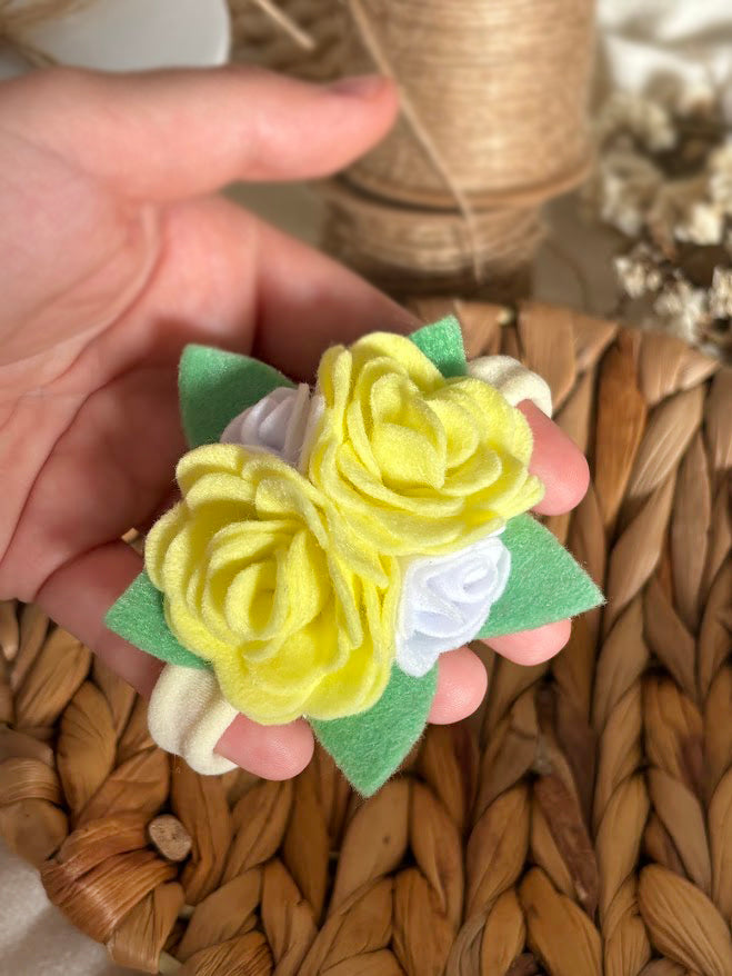 Yellow Rose Baby Headband