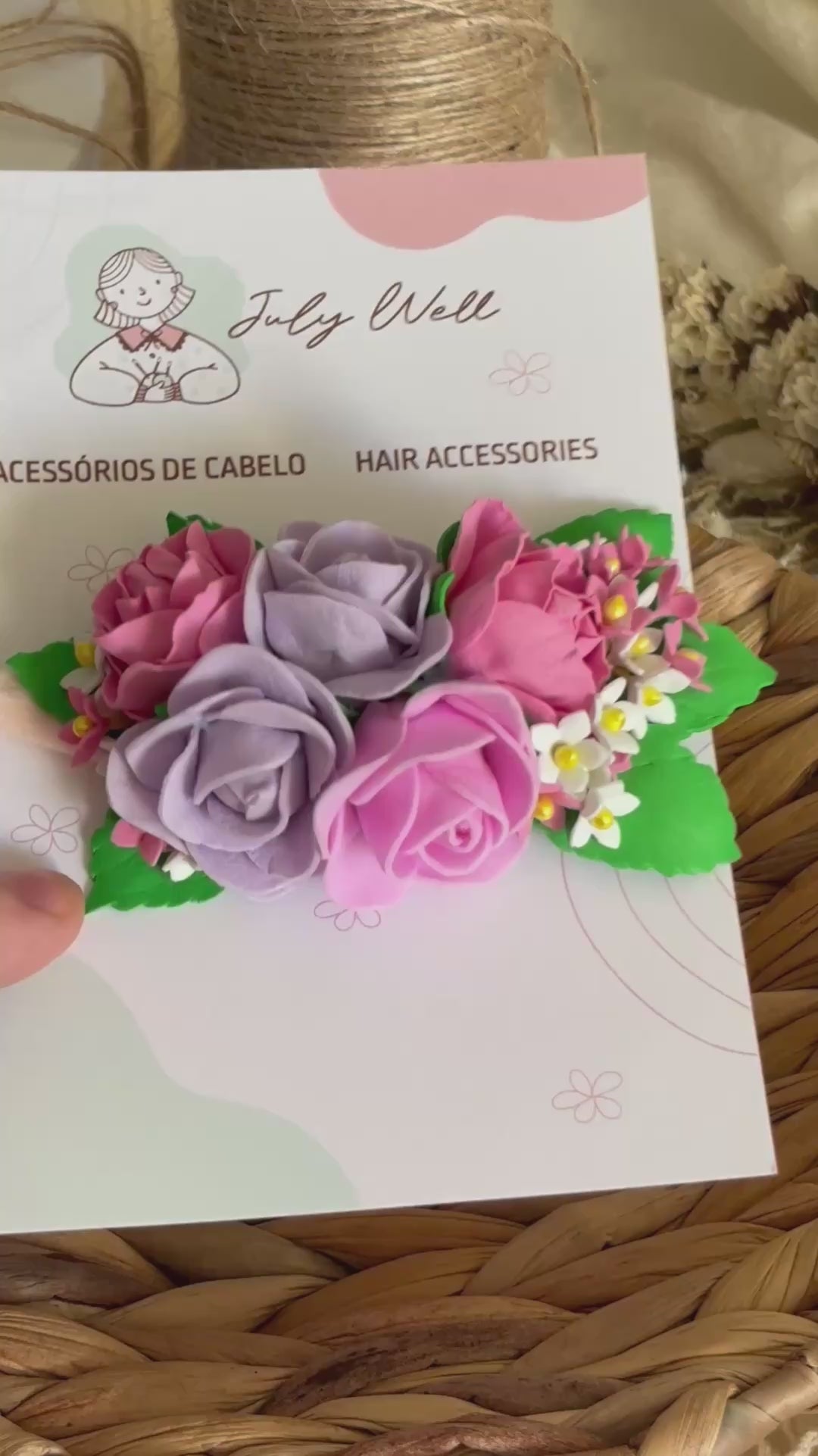 Pink & Purple Rose Baby Headband
