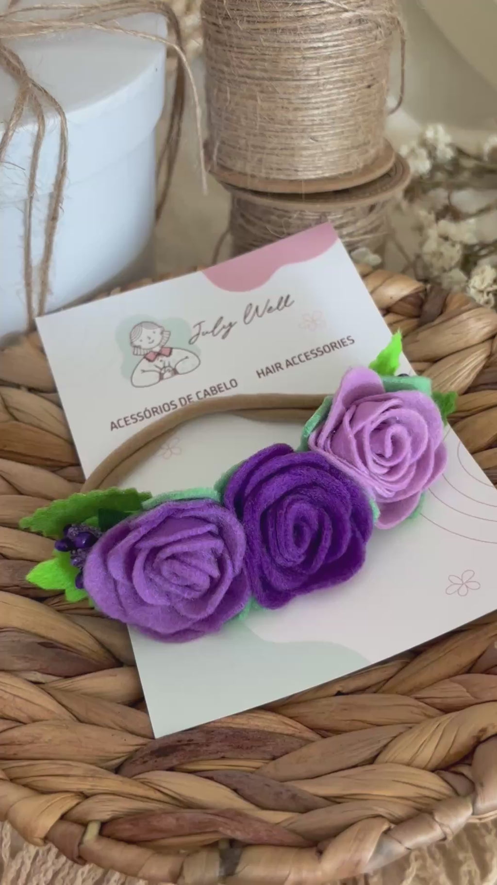 Purple Rose Baby Headband