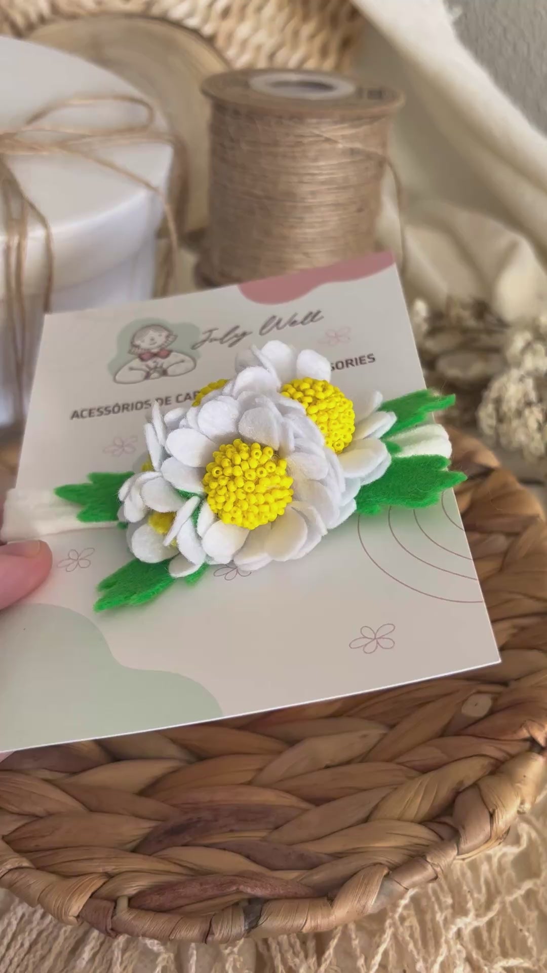 White Daisy Baby Headband