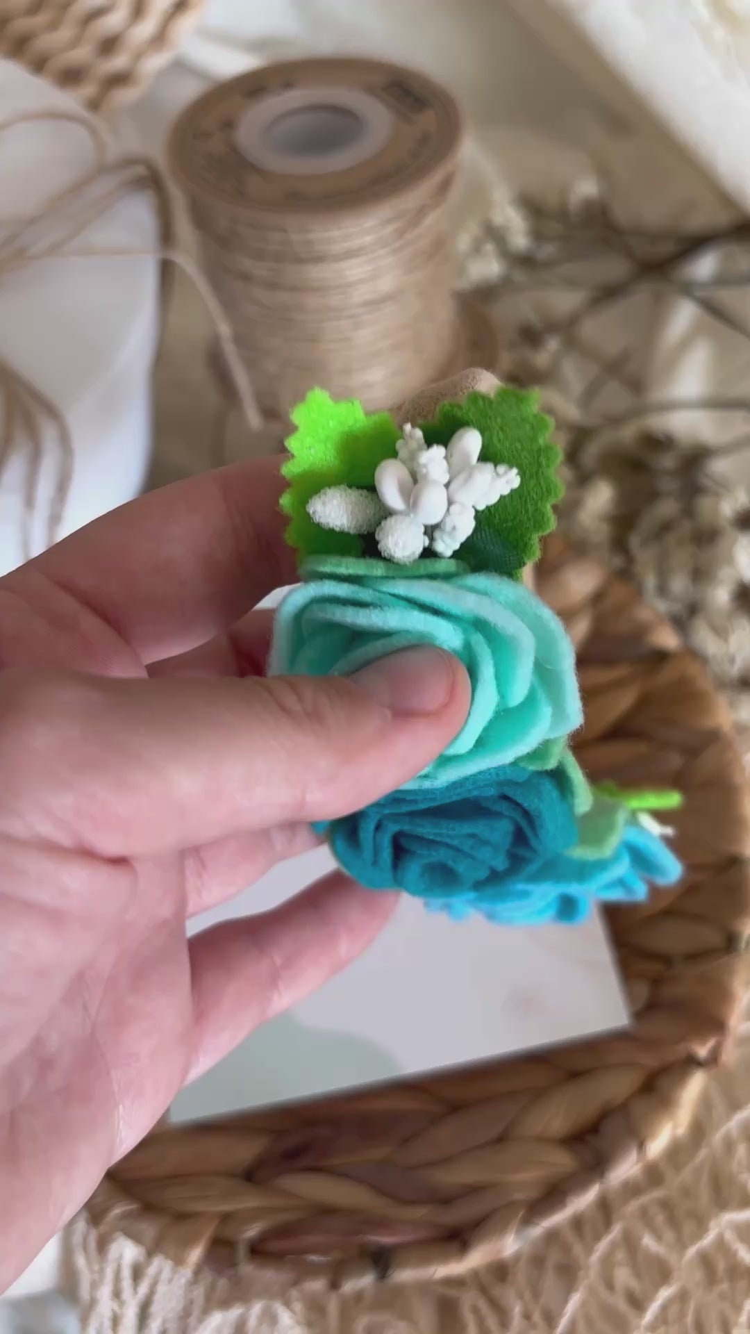Blue Rose Baby Headband