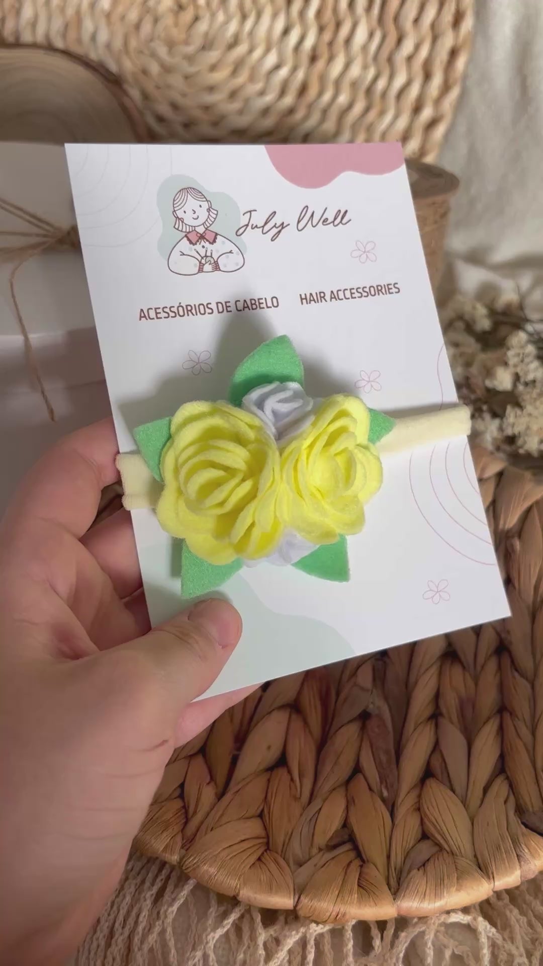 Yellow Rose Baby Headband